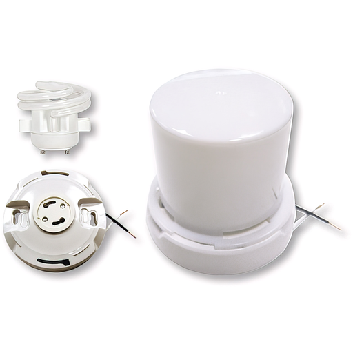 Product image for Satco 90/2615 GU24 Base; Squat keyless fluorescent ceiling fixture with twist-on Lexan lens