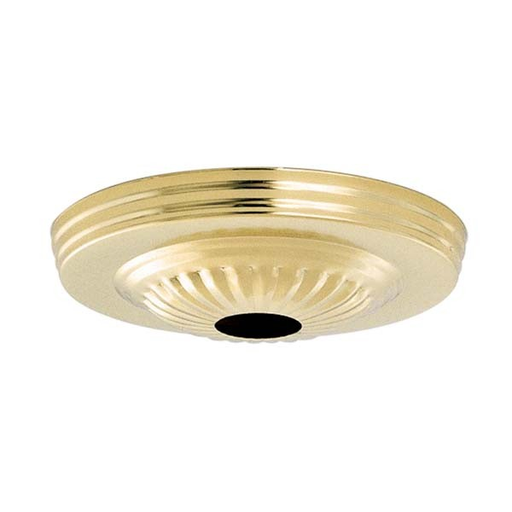 Product image for Satco 90/1682 Ribbed Canopy; Canopy Only; Brass Finish; 5" Diameter; 1-1/16" Center Hole
