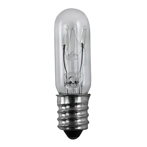 15 Watt T4 1/2 Incandescent - Clear - 1000 Average rated hours - 90 Lumens - Candelabra base - 130 Volt