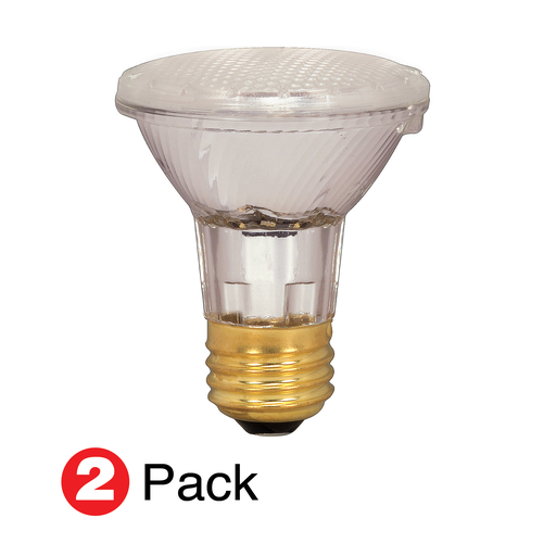 Product image for Satco S2267 39 Watt; Halogen; PAR20; Clear; 1500 Average rated hours; 530 Lumens; Medium base; 120 Volt; 2-Pack