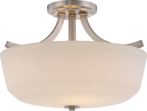 Laguna - 2 Light - Semi-Flush with White Glass