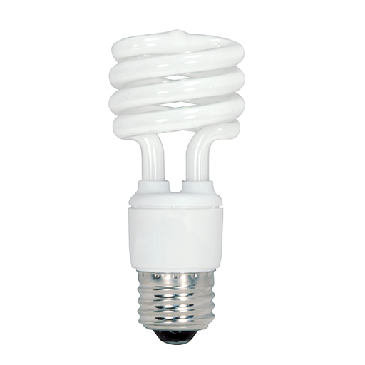 Product image for Satco S5516 13 Watt; Mini Spiral Compact Fluorescent; 2700K; 82 CRI; Medium base; 120 Volt
