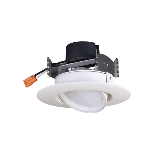 Product image for Satco S39468 7 watt LED Directional Retrofit Downlight - Gimbaled; 4"; 4000K; 90' Beam spread; 120 volts; Dimmable; White Finish
