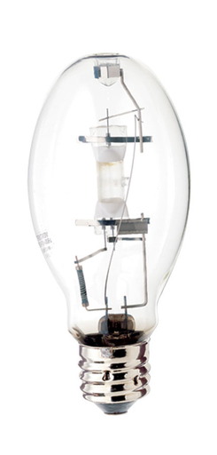 Product image for Satco S4268 250 Watt; Metal Halide HID; Mogul base; ED28; Clear; 65 CRI; 4000K