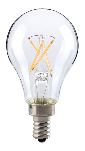 Product image for Satco S21710 5.5 Watt; A15 LED; Clear; 2700K; Candelabra base; 120 Volt; 2-Card