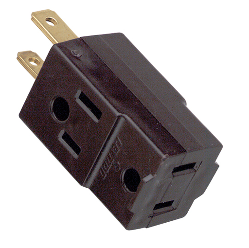 Product image for Satco 90/1119 Triple Cube Tap; Brown Finish; Polarized; 15A; 125V