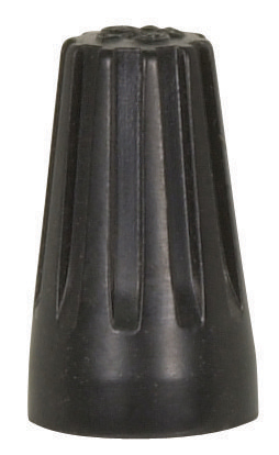 Product image for Satco 90/1418 Wire Connector With Spring Inserts; For High Heat 150C Supply Wire; 600V; Black Finish; 2 #18 Max