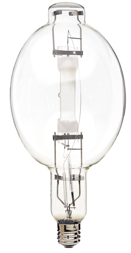 Product image for Satco S4839 1500 Watt; Metal Halide HID; Mogul base; BT56; Clear; 65 CRI; 4000K
