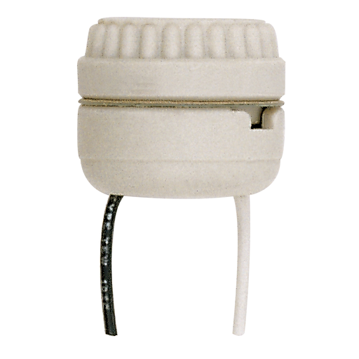 Product image for Satco 90/1111 Two Piece Medium Base; Porcelain Sign Receptacle; 8" AWM B/W Leads 105C; 1-1/2" Height; 1-5/8" Diameter; 660W; 250V