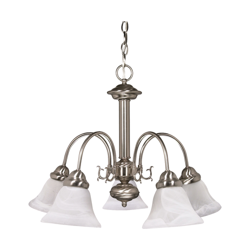 Ballerina - 5 Light - 24 in. - Chandelier with Alabaster Glass Bell Shades