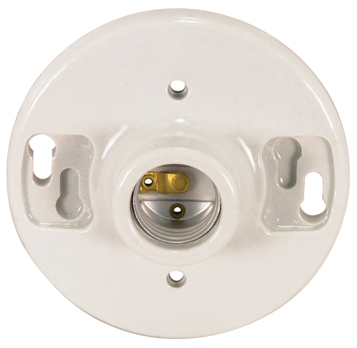Mayer-DDS-Medium base Glazed Porcelain Ceiling Receptacle - Screw Terminals - 4-3/8" Diameter - 660W - 250V-1