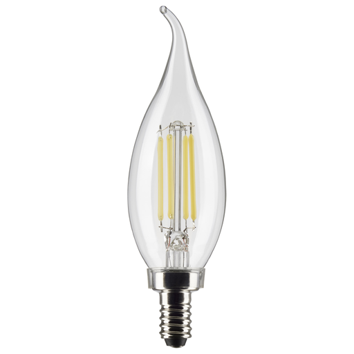 S21296 - 4 Watt CA10 LED - Clear - Candelabra base - 90 CRI - 2700K - 120 Volt