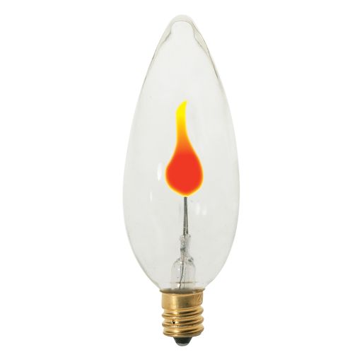 3 Watt BA9 1/2 Incandescent - Clear - 1000 Average rated hours - Candelabra base - 120 Volt