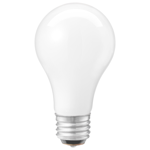 30/70/100 Watt A19 Incandescent - White - 2500 Average rated hours - Medium base - 120 Volt