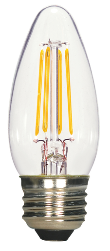 S21709 - 4.5 Watt B11 LED - Clear - Medium base - 2700K - 350 Lumens - 120 Volt - 3-Pack
