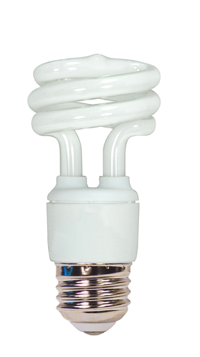 Product image for Satco S7215 11 Watt; Mini Spiral Compact Fluorescent; 4100K; 82 CRI; Medium base; 120 Volt