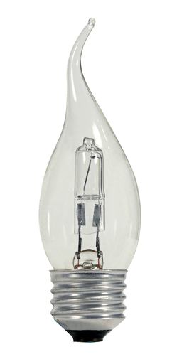 Product image for Satco S2446 43W Halogen; CA10; Clear; 1000 Average rated hours; 750 Lumens; Medium base; 120 Volt; 2-Card