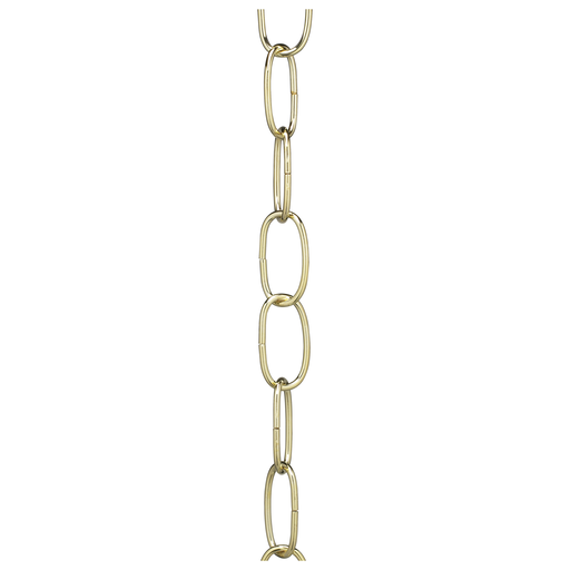 Product image for Satco 90/070 11 Gauge Chain; Brass Finish; 1-1/2" Link Length; 7/8" Link Width; 3/32" Thick; 1 Yard Length; 200 Yards/Carton; 15lbs Max
