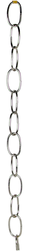 Product image for Satco 90/077 11 Gauge Chain; Nickel Finish; 1-1/2" Link Length; 7/8" Link Width; 3/32" Thick; 1 Yard Length; 200 Yards/Carton; 15lbs Max