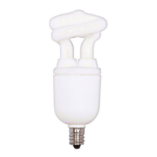 Product image for Satco S7264 5 Watt; Mini Spiral Compact Fluorescent; 2700K; 82 CRI; Candelabra base; 120 Volt