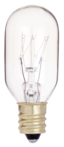 Product image for Satco S3907 25 Watt T8 Incandescent; Clear; 2500 Average rated hours; 190 Lumens; Candelabra base; 130 Volt
