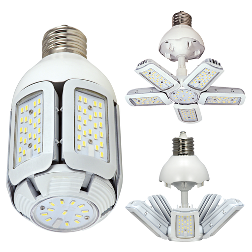 Product image for Satco S29751 40 Watt LED HID Replacement; 5000K; Mogul extended base; Adjustable beam angle; 100-277 Volt
