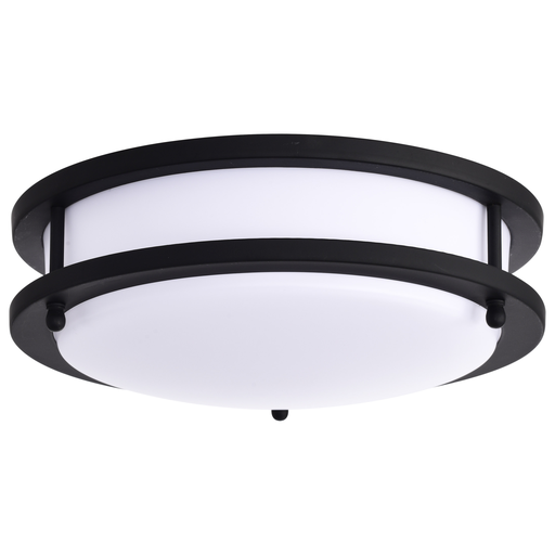 Product image for Satco 62/1735 Glamour LED 10 inch; Flush Mount Fixture; Black Finish; CCT Selectable 3K/4K/5K