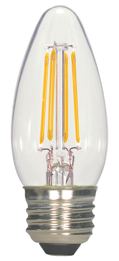 S21707 - 5.5 Watt B11 LED - Clear - Medium base - 2700K - 500 Lumens - 120 Volt - 2-Card