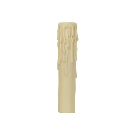 Product image for Satco 80/1629 Candelabra Base Resin Half Drip; Ivory Finish; 7/8" Inside Diameter; 1-5/32" Outside Diameter; 6" Height