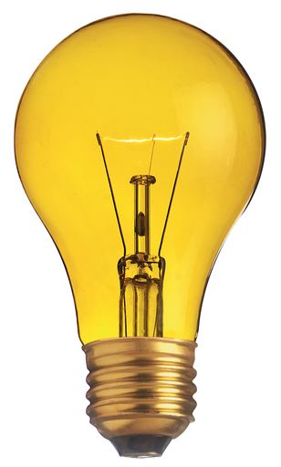 Product image for Satco S6083 25 Watt A19 Incandescent; Transparent Yellow; 2000 Average rated hours; Medium base; 130 Volt