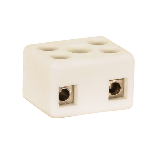 Product image for Satco 90/1081 Porcelain 4 Terminal Wire Connector; 1/2" Height; 7/8" Length; 11/16" Width; 4 AMP; 1000W; 250V