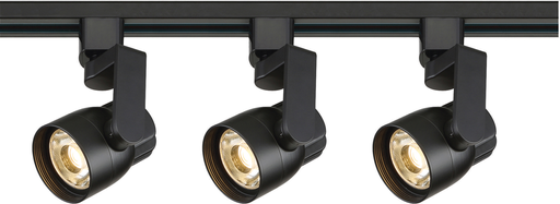Product image for Satco TK424 Track Lighting Kit - 12W LED - 3000K - 4 foot Track - 36 degree - Round shape with angle arm - Black finish