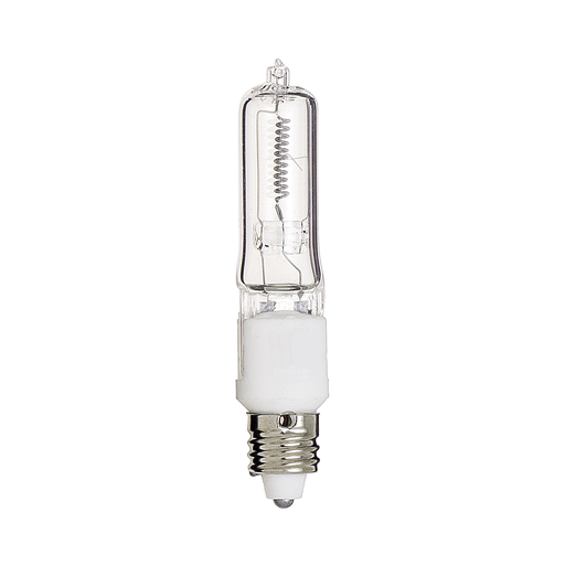 Product image for Satco S3486 150 Watt; Halogen; T4 1/2; Clear; 2000 Average rated hours; 2700 Lumens; Mini Candelabra base; 120 Volt; Carded