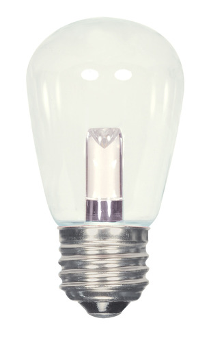 Product image for Satco S9174 1.4 Watt LED; S14; Clear; 2700K; Medium base; 120 Volt; Carded