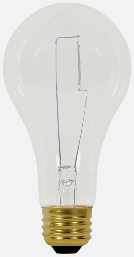 Product image for Satco S3981 150W A21 Incandescent; Clear; 750 Average rated hours; 2670 Lumens; Medium base; 130 Volt