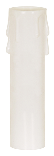 Product image for Satco 90/1248 Plastic Drip Candle Cover; White Plastic Drip; 1-3/16" Inside Diameter; 1-1/4" Outside Diameter; 3" Height