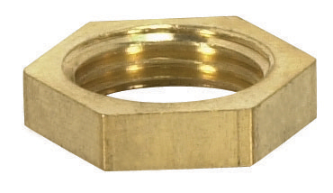 Product image for Satco 90/172 Brass Hexagon Locknut; 1/8 IP; 1/2" Hexagon; 1/8" Thick; Unfinished