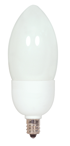 Product image for Satco S5579 5 Watt; B11 Compact Fluorescent; 2700K; 82 CRI; Candelabra base; 120 Volt