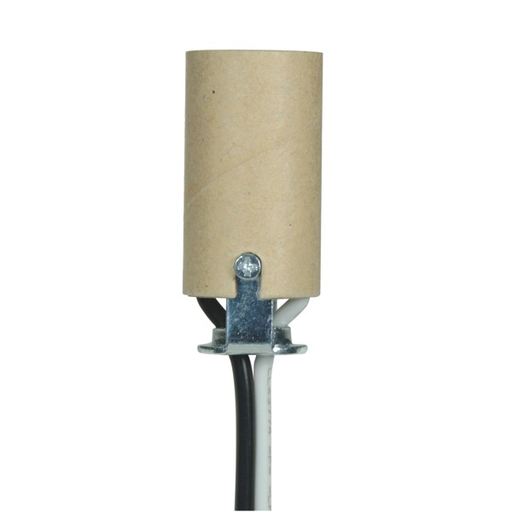 Product image for Satco 80/1653 Candelabra Socket With Leads; 1-3/4" Height; 3/4" Diameter; 24" #18 UL 1015 B/W Leads 105C; 75W; 125V
