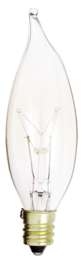 Picture of S3273 - 15 Watt CA8 Incandescent - Clear - 1500 Average rated hours - 100 Lumens - Candelabra base - 120 Volt