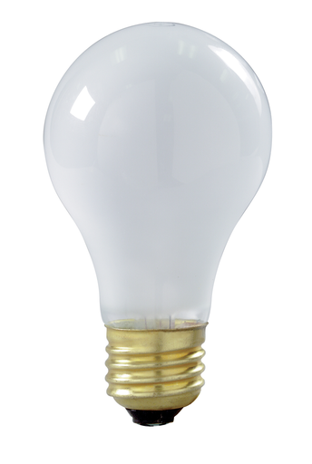 Product image for Satco S3935 100W A21 Incandescent; Frost; 5000 Average rated hours; 1030 Lumens; Medium base; Rough service; 130 Volt
