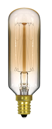 Satco S2420 40 Watt T9 Incandescent; Clear Gold; 3000 Average rated hours; 160 Lumens; Candelabra base; 120 Volt