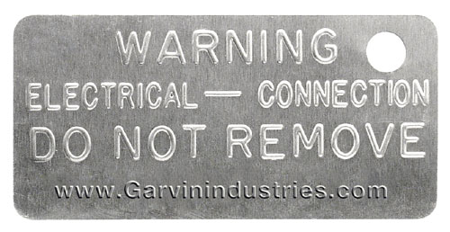 Product image for Garvin J-TAG Jiffy Ground Tag - Electrical Connection Warning