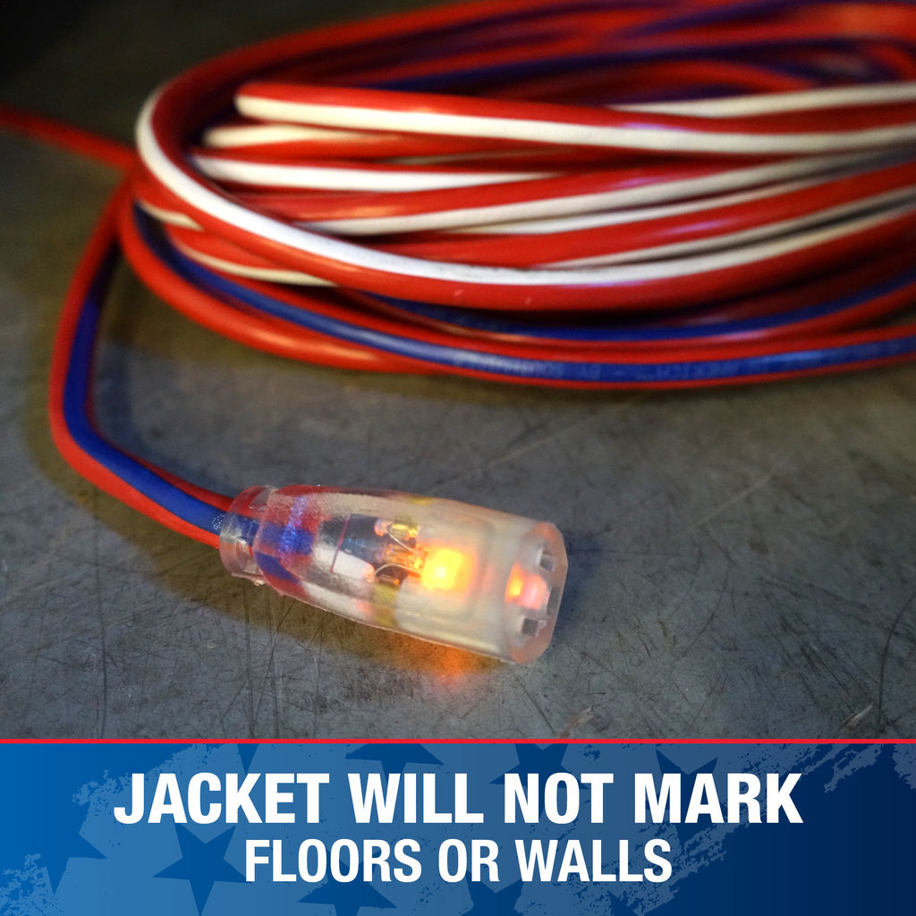 2549SWUSA1 - 100-Feet Contractor Grade 12/3 Lighted End American Made Cord
