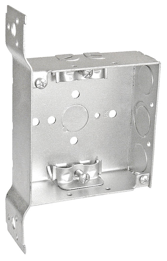 52151-FR - 52151-FR - Four Square Box 1-1/2" Deep w/ NM Clamps & Flat Vert. Bracket, 25 Pak