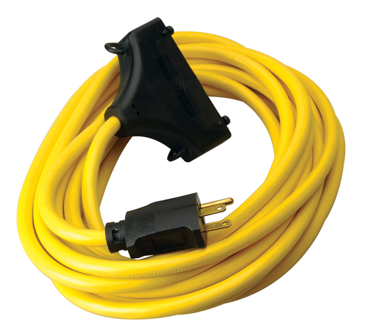 19100002 - Southwire 19100002 12/3 Heavy-Duty 15-Amp SJTW General Purpose 3-Outlet Extension Cord, 25'