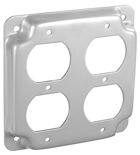 G1939 - Square 1/2" Raised Two Duplex Receptacle"dustrial Surface, 4", 50 Pak