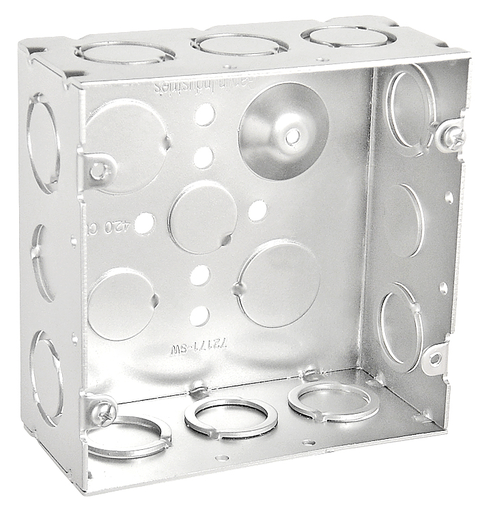 72171-SW - Welded Junction Box 2-1/8" Deep 1/2 & 3/4" KOs, 4-11/16", 25 Pak