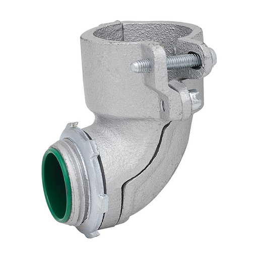 Product image for Madison Electric Products Co. IML-110-8 3 Inch Zinc Plated Malleable Iron 90 Degrees Squeeze Box Connector