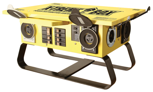 Product image for Southwire 8706UGCX X-Treme Box™ Temporary Power Distribution Unit w/ GFCI Protection, NEMA 5-20 120V 20A 2P3W T-Slot Single Receptacles, Roll Cage Base